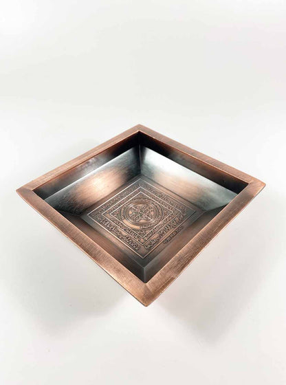 Smoke Offering Square Plate with Six Realm Vajra Wheel Mantra