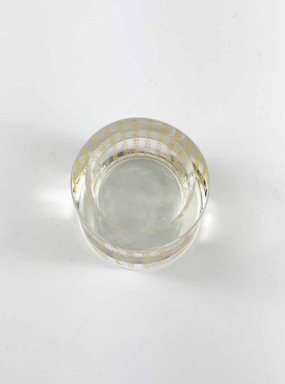 Engraved Heart Sutra Crystal Candle Holder