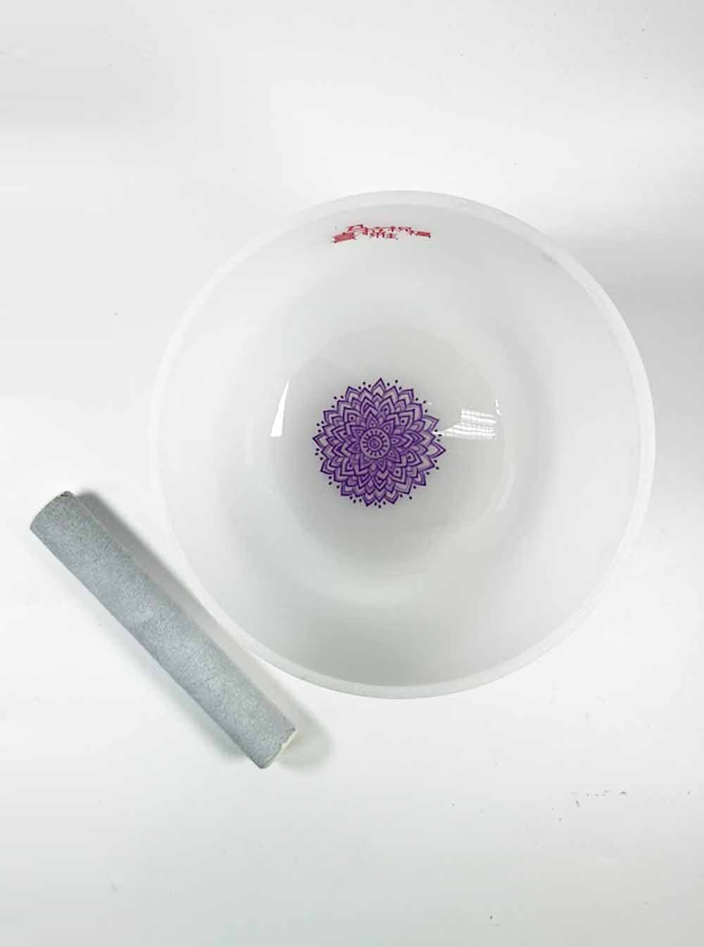 Frosted Crystal Singing Bowl Crown Chakra