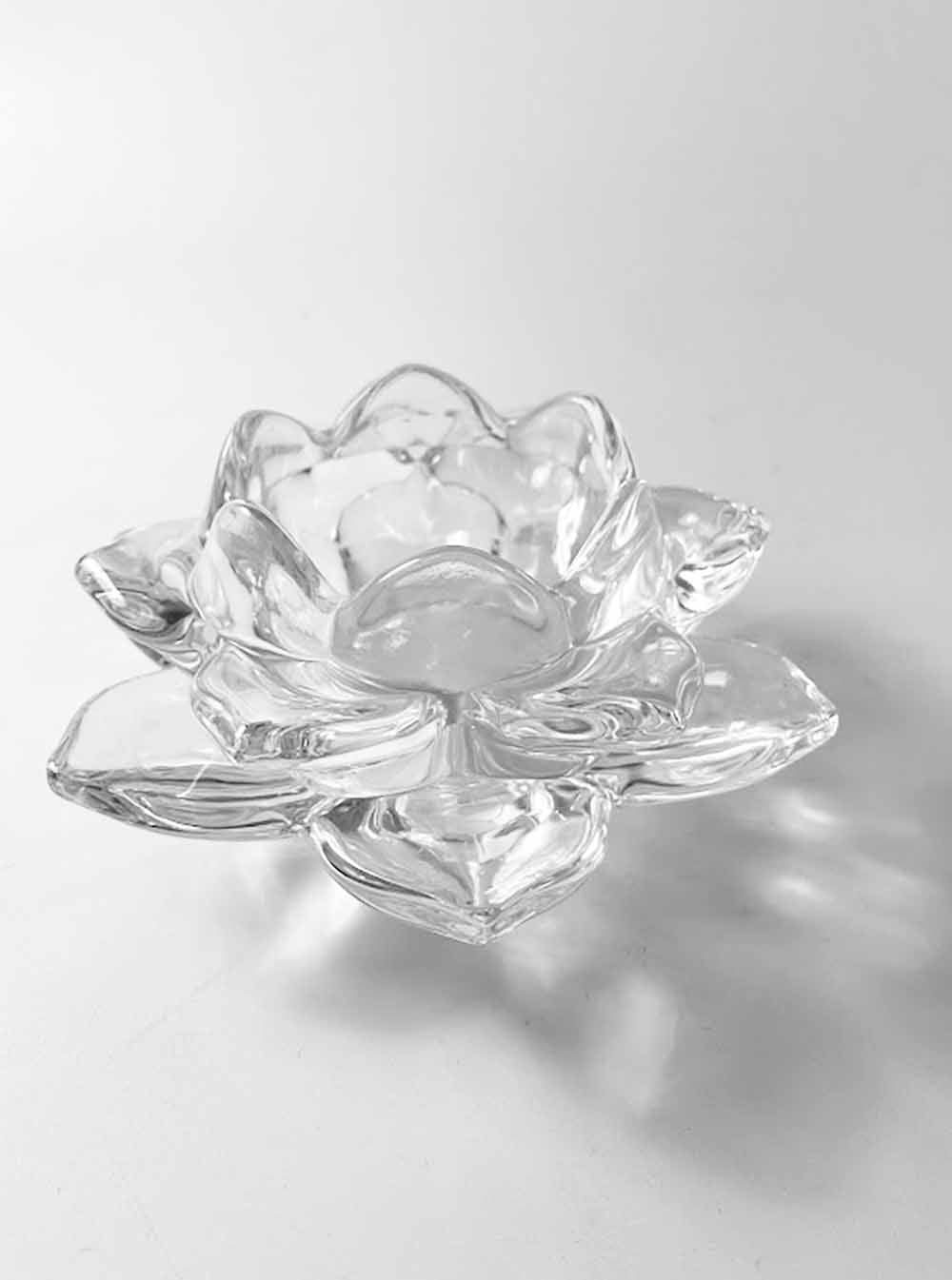 Glass Lotus Candle Holder