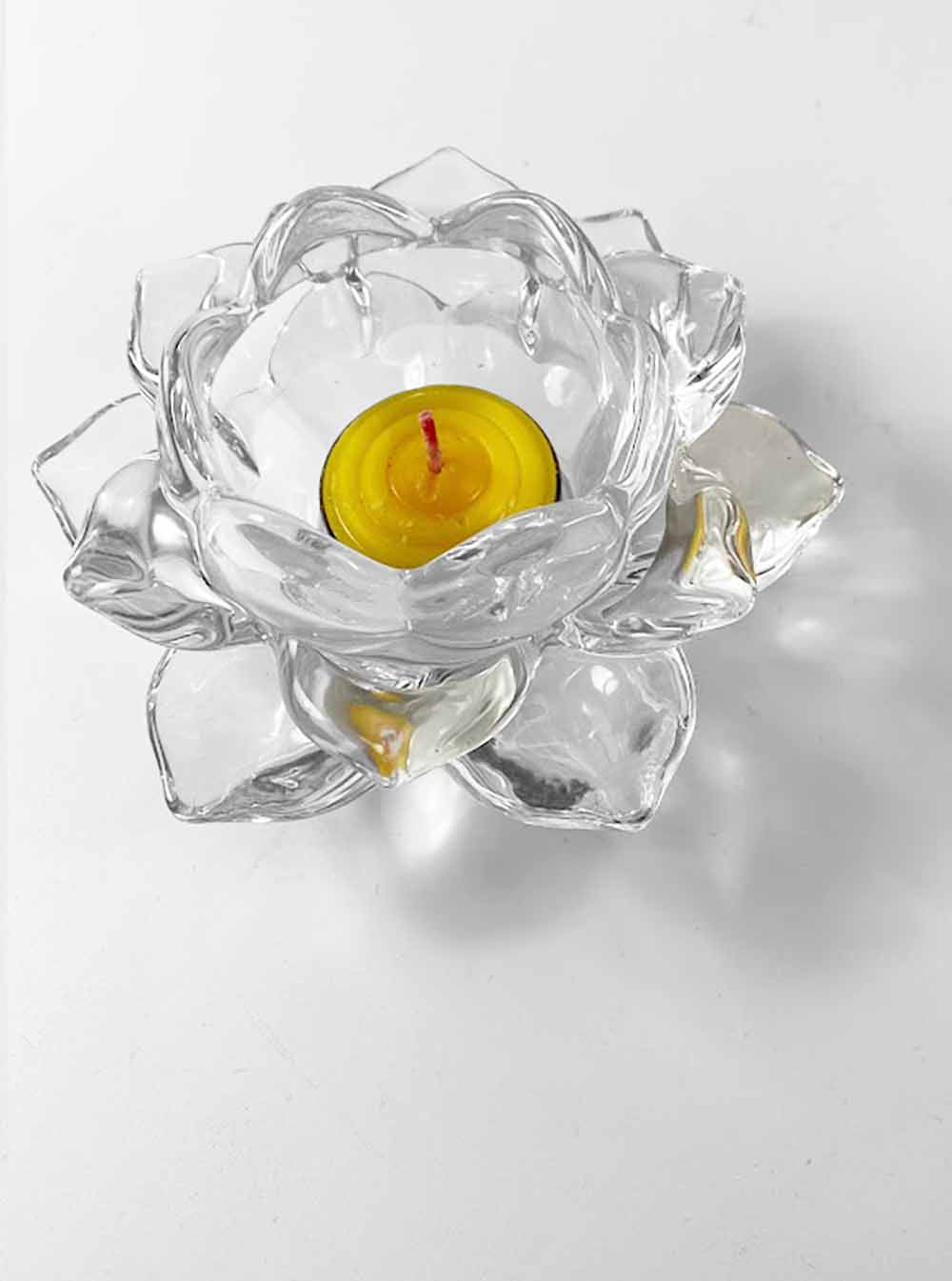 Glass Lotus Candle Holder