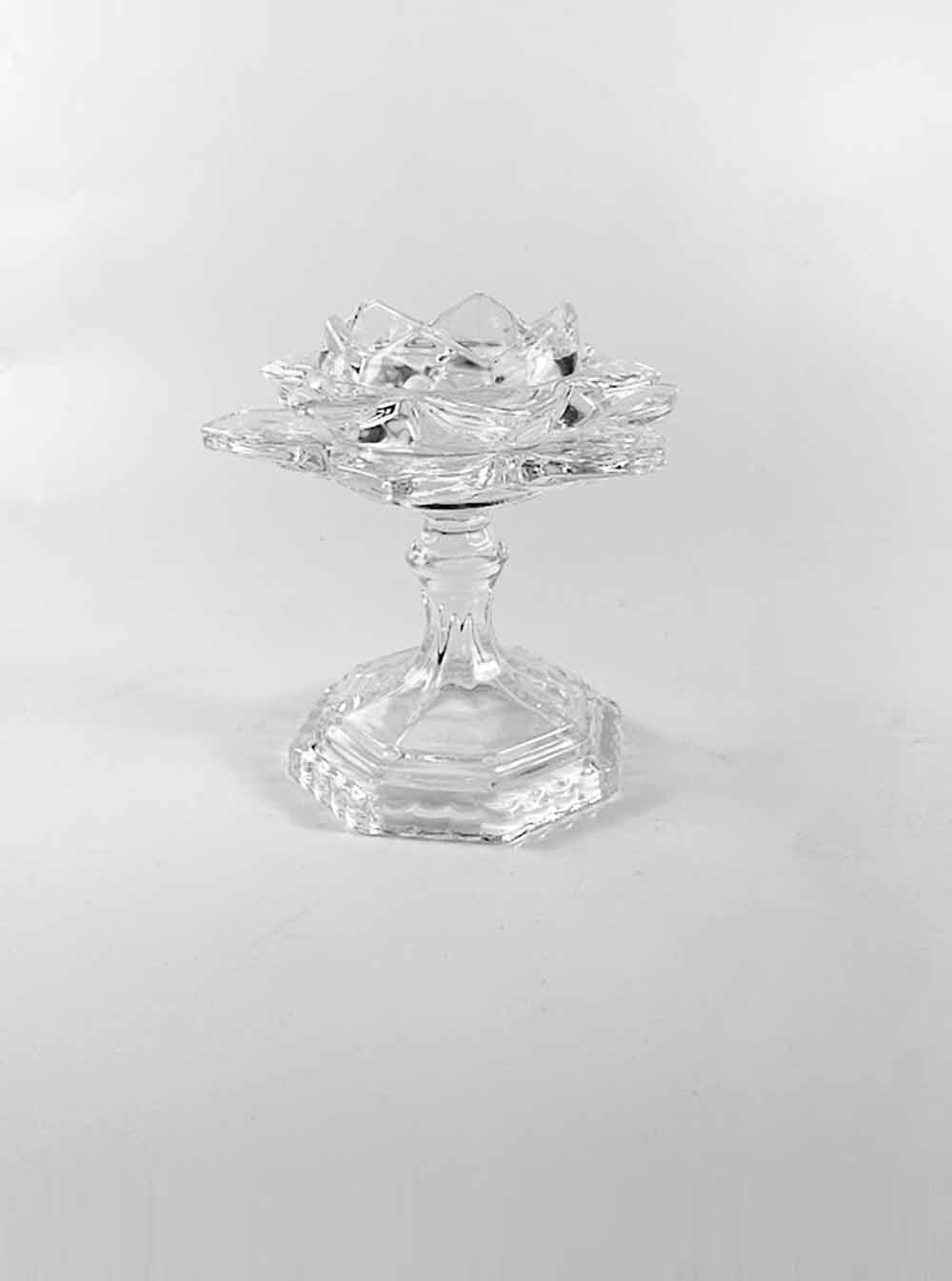 Glass Lotus Candle Holder with Stand