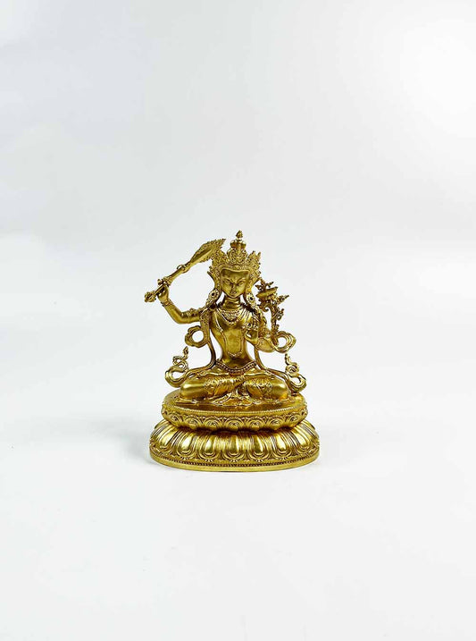 Gold-plated Manjushri Statue 10cm