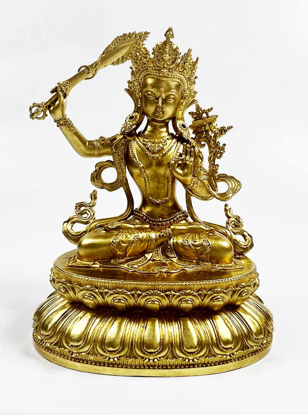 Gold-plated Manjushri Statue 10cm