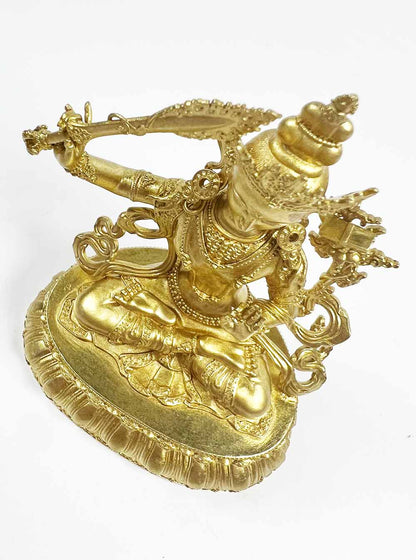 Gold-plated Manjushri Statue 10cm