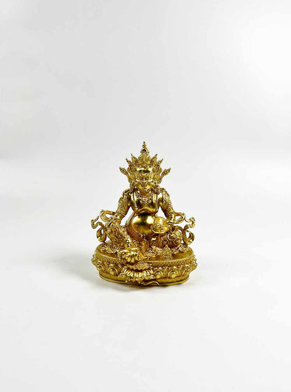 Gold-plated Yellow Zambala Statue 10cm