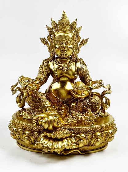 Gold-plated Yellow Zambala Statue 10cm