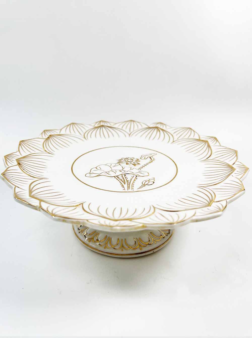 Gold Outline Lotus Offering Plate