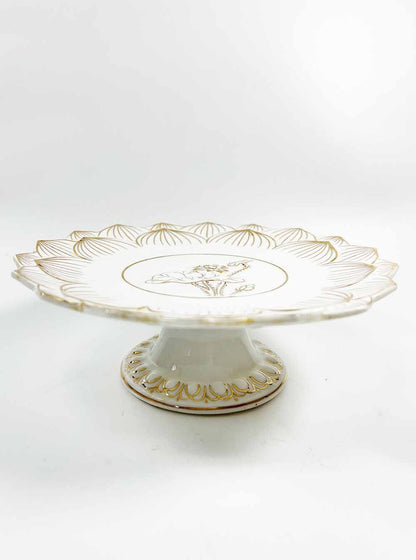 Gold Outline Lotus Offering Plate
