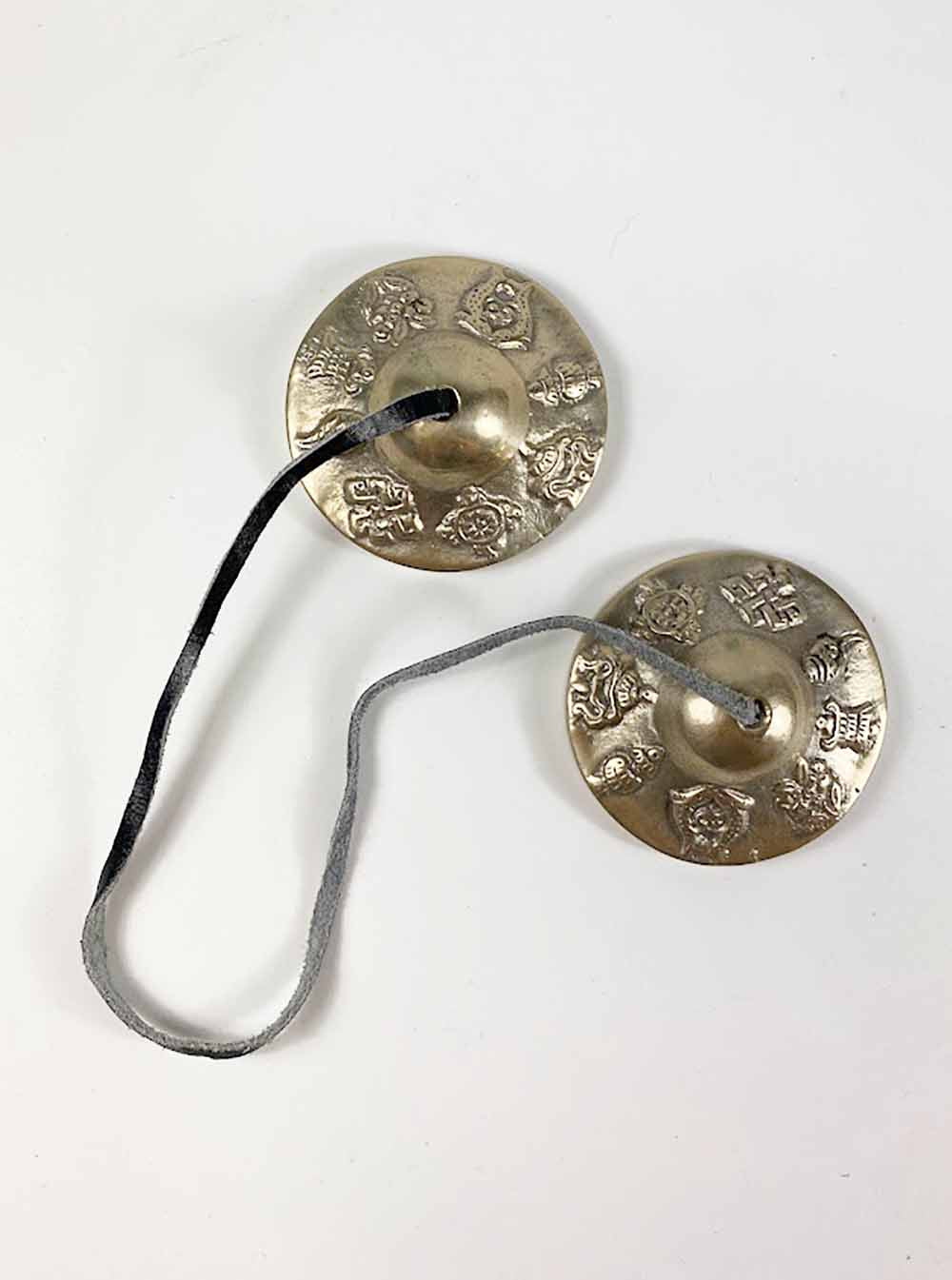 Hand-crafted Eight Auspicious Symbols Tibetan Hand Cymbal Bells