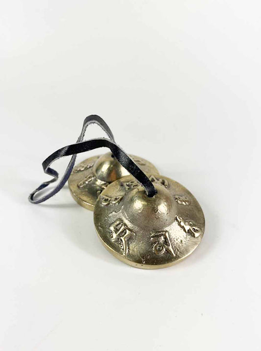 Hand-crafted Six Syllable Mantra Tibetan Hand Cymbal Bells