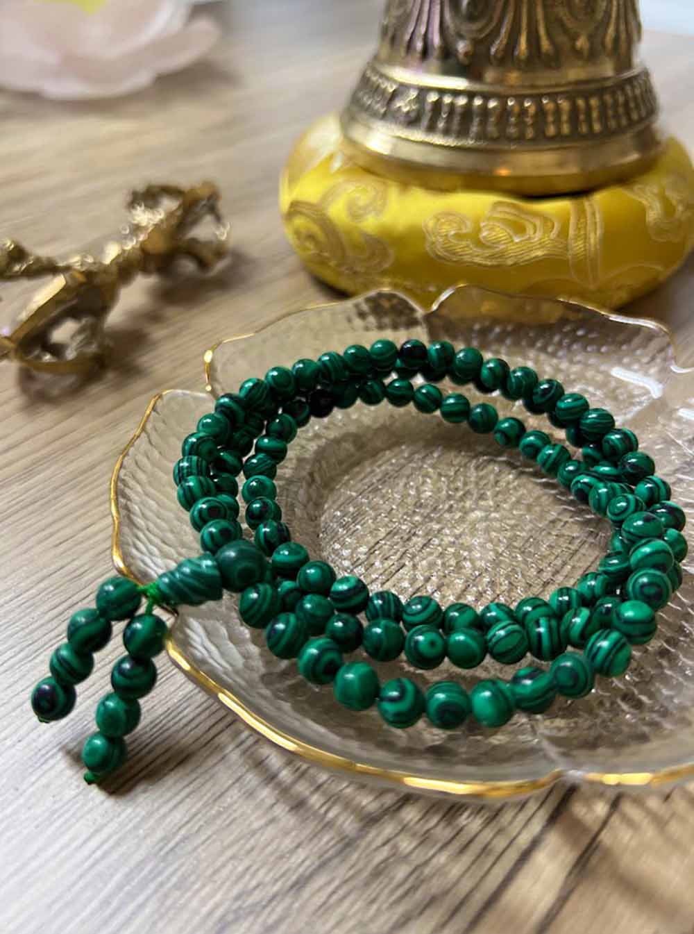 Malachite mala deals beads