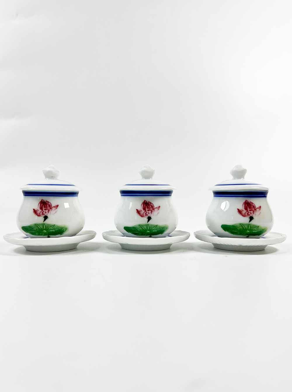 Mini Printed Lotus Offering Cup Set