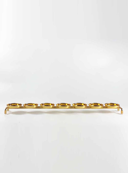 Seven Candles Holder Stand in Gold
