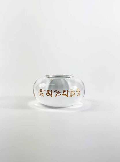 Six Syllables Mantra Crystal Drum-shaped Candle Holder