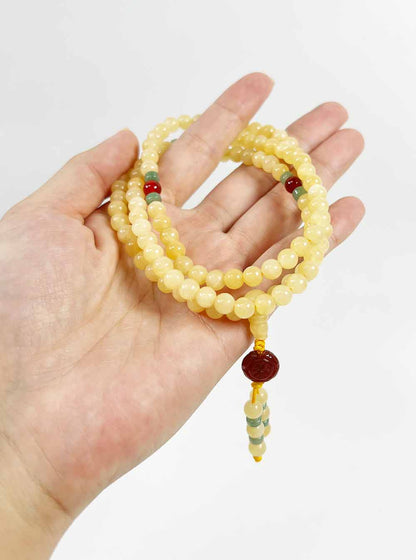 Yellow Jade Mala 108 Beads (6mm)
