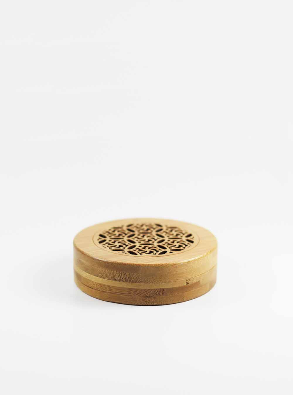 
					Bamboo Round Incense Burner Box				