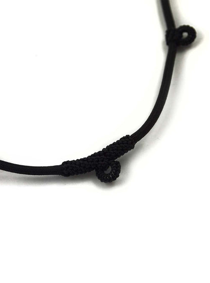 
					Black Nylon String Three Hooks Adjustable Amulet Necklace				