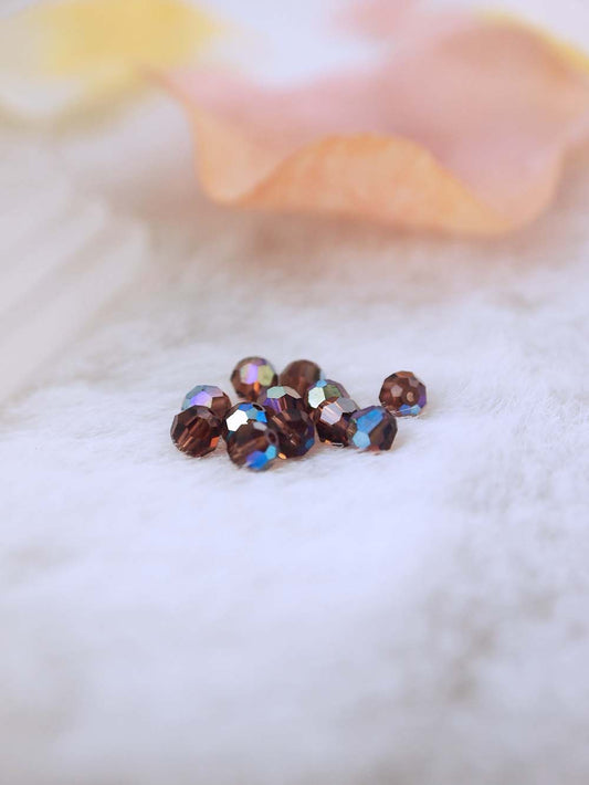 Swarovski Beads 5000 - 4MM - 12pc - Smoke-Topaz-AB