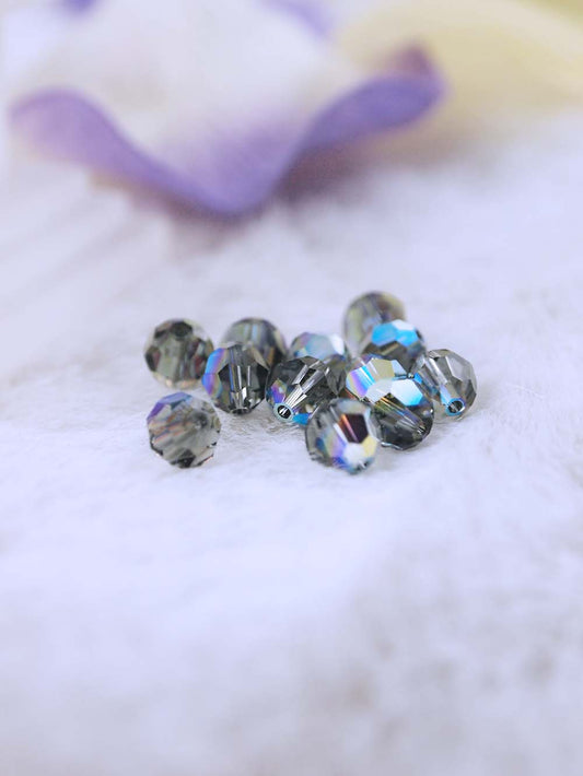 Swarovski Beads 5000 - 6mm - 12pc - Black-Diamond-AB