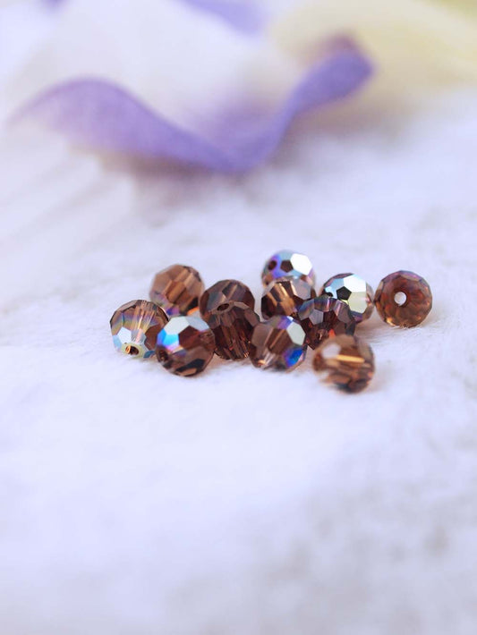 Swarovski Beads 5000 - 6mm - 12pc - Smoke-Topaz-AB