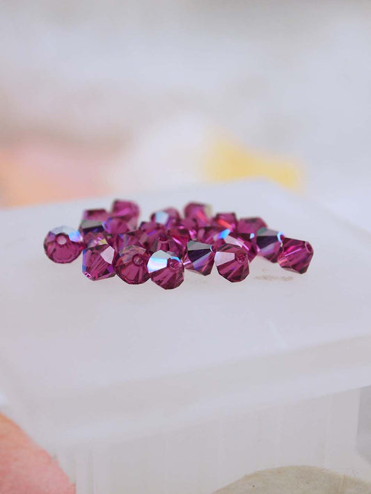 Swarovski Beads 5301 - 5mm - 24pc - Fuchsia AB