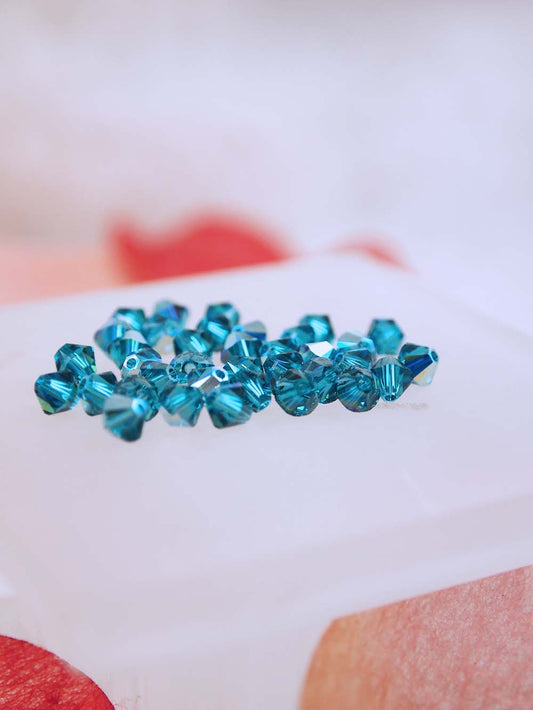 Swarovski Beads 5328 - 4mm - 36pc - Blue Zircon AB