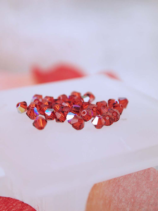 Swarovski Beads 5328 - 4mm - 36pc - Indian Red AB
