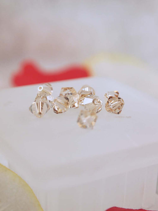 Swarovski Beads 5328 - 6mm - 12pc - Crystal Golden Shadow