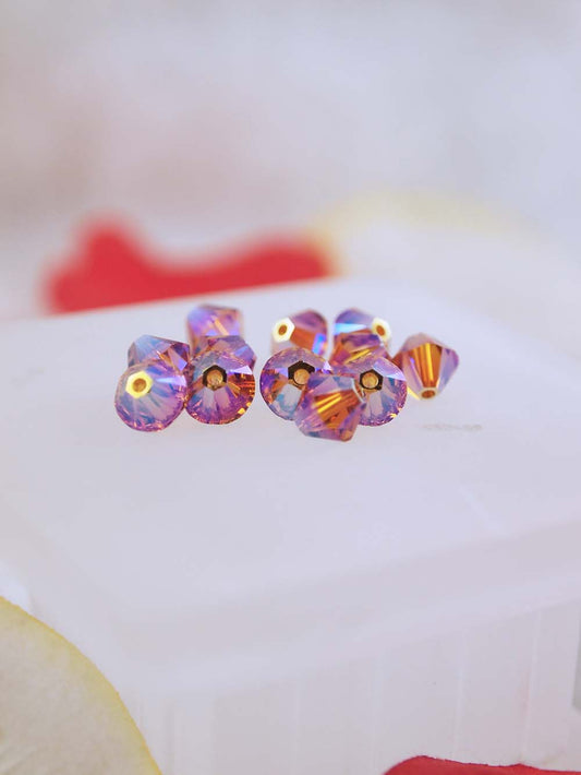 Swarovski Beads 5328 - 6mm - 12pc - Topaz AB 2X